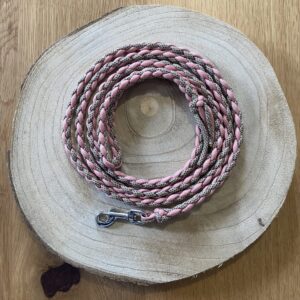 Paracord Hundeleine Rosa mit Handschlaufe